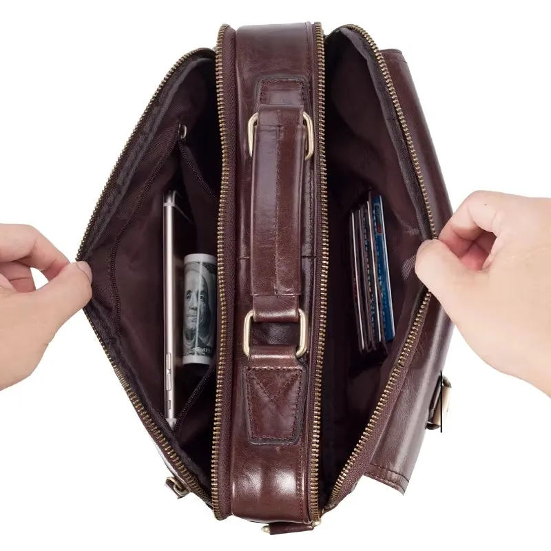 Cowhide Casual Handbag Tote Briefcase
