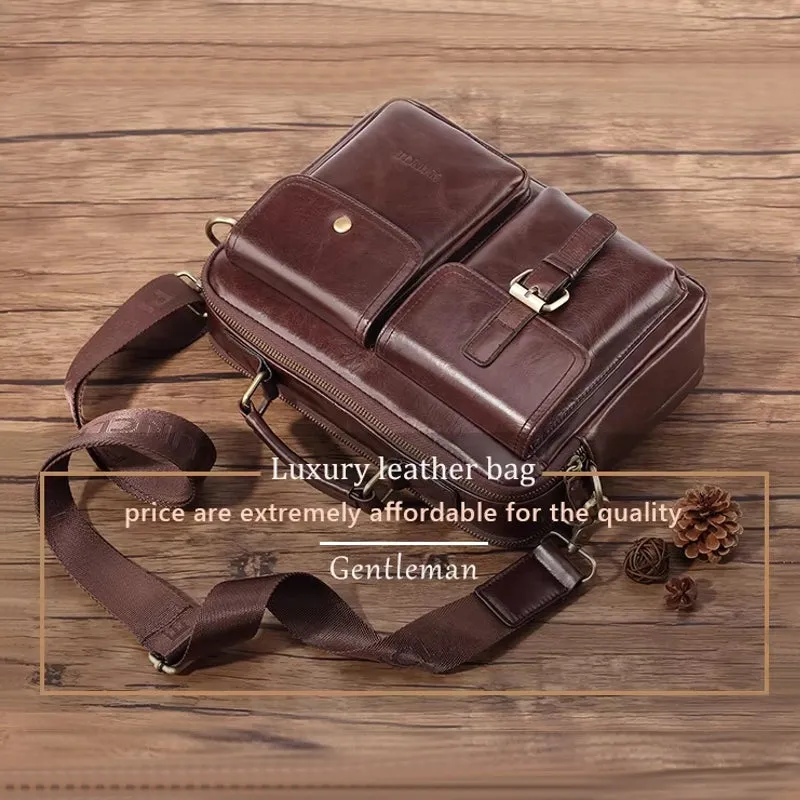 Cowhide Casual Handbag Tote Briefcase