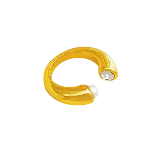 Crystal Pearl Open Ring (Final Sale)