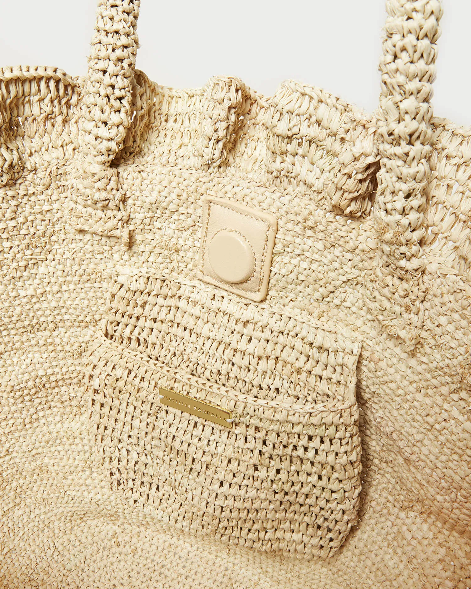 Cyrus Natural Ruffled Woven Tote