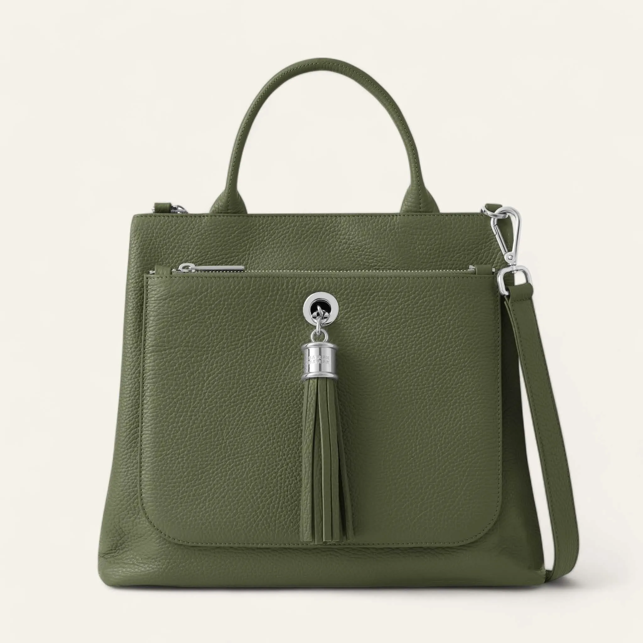 Dahlia Tote | Olive with Silver hardware