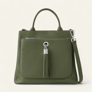 Dahlia Tote | Olive with Silver hardware