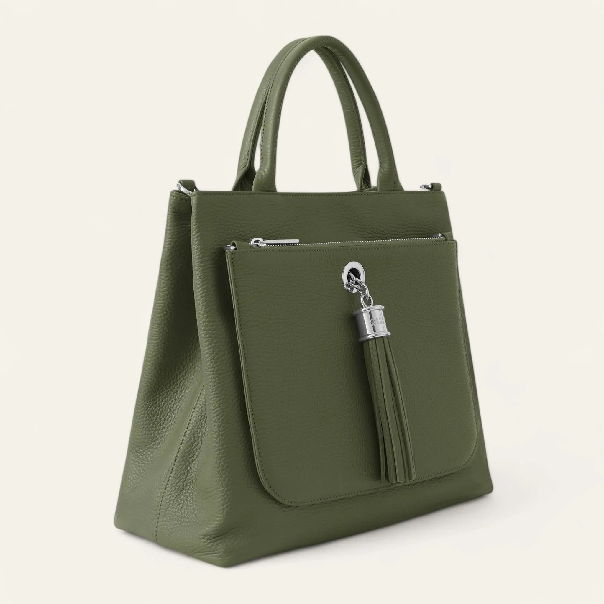 Dahlia Tote | Olive with Silver hardware