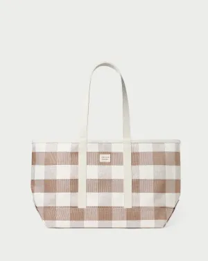 Deanie Brown Gingham Tote