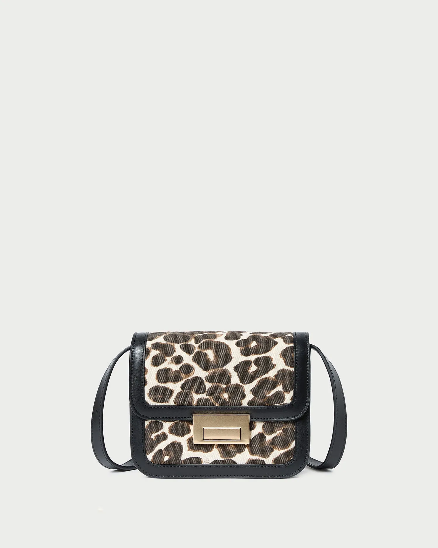 Desi Leopard/Black Canvas Crossbody