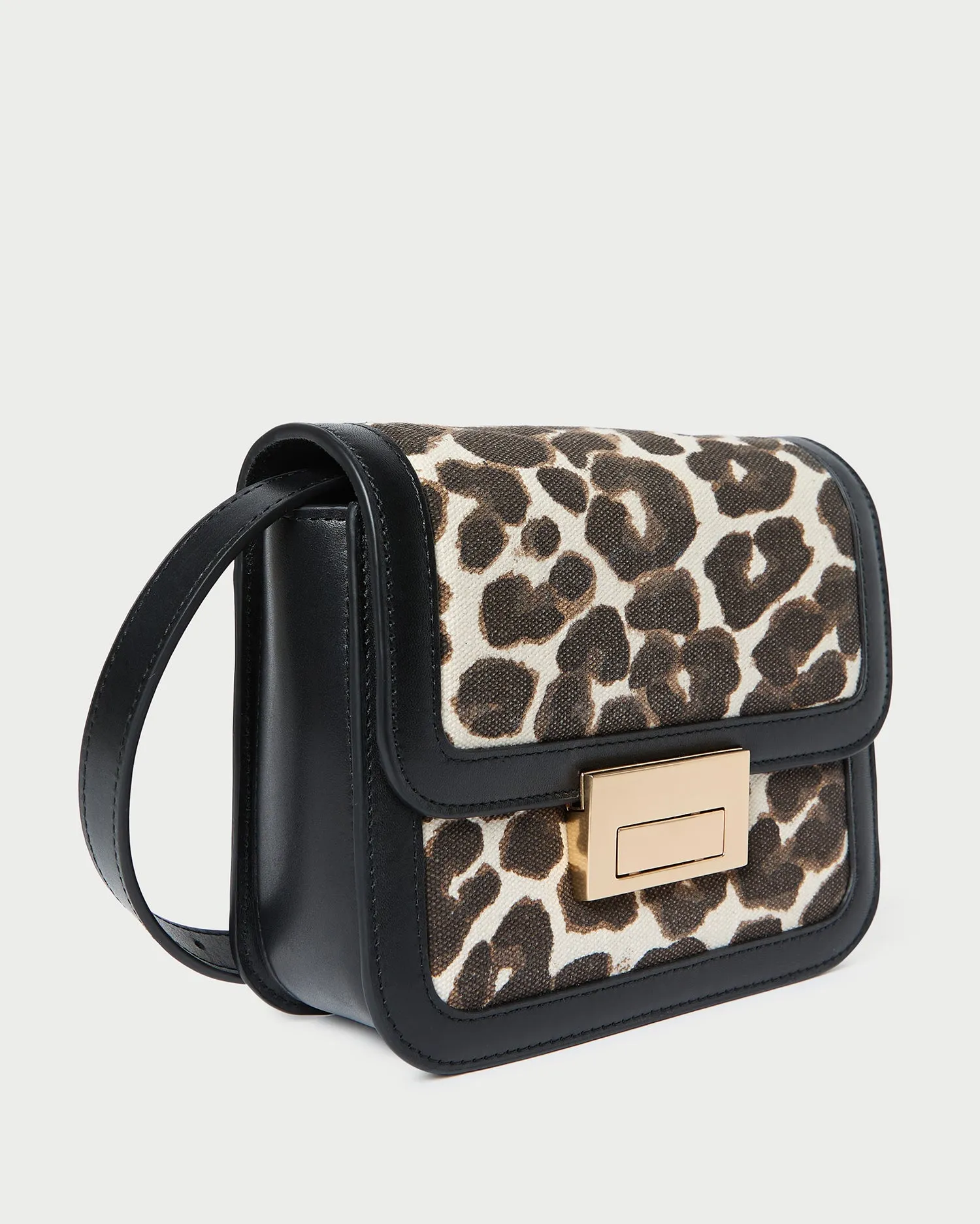 Desi Leopard/Black Canvas Crossbody