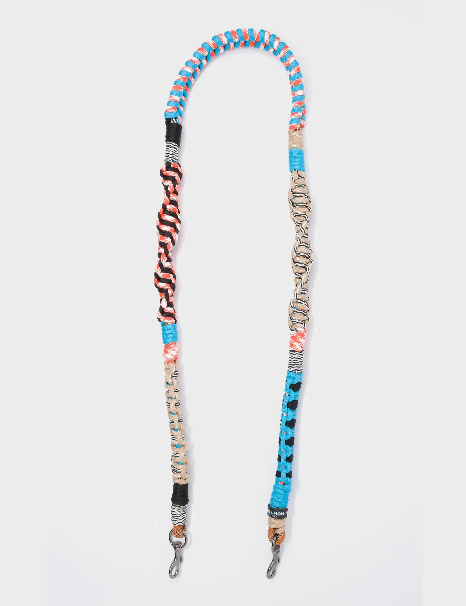 Detachable Shoulder Strap - Cyan Blue and Orange Handwoven Paracord