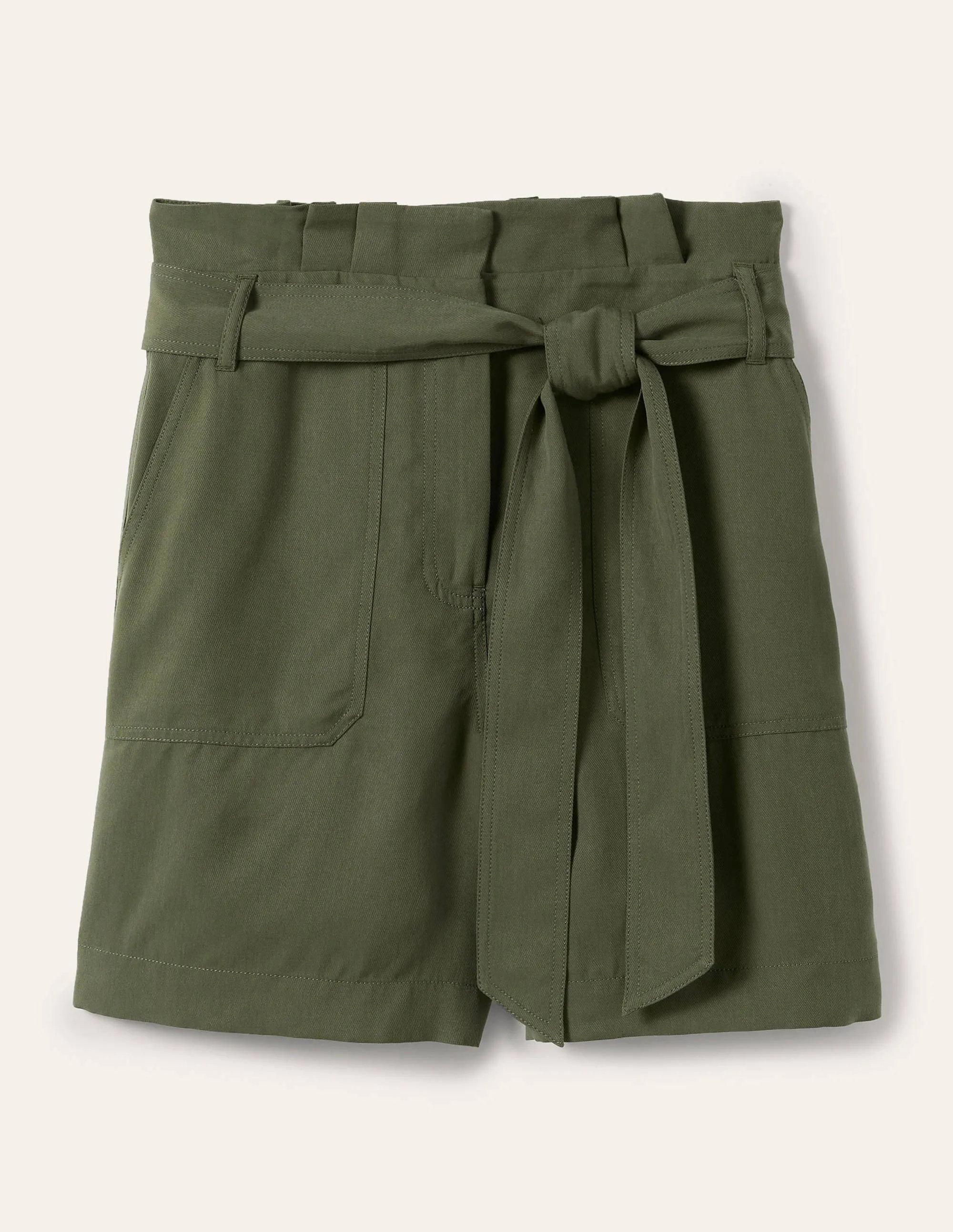 Elgin Paperbag Shorts-Khaki