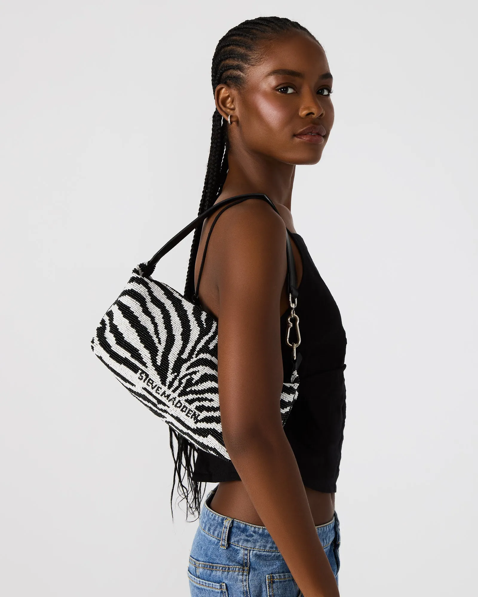 EMERSYN BEADED BAG ZEBRA