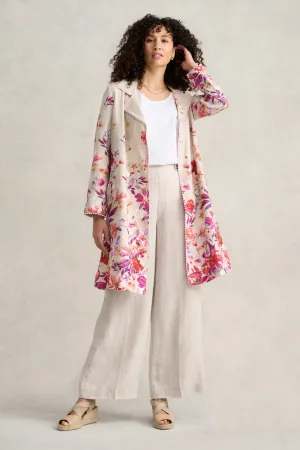 Floral Printed Coat - Floral Cross-Dye