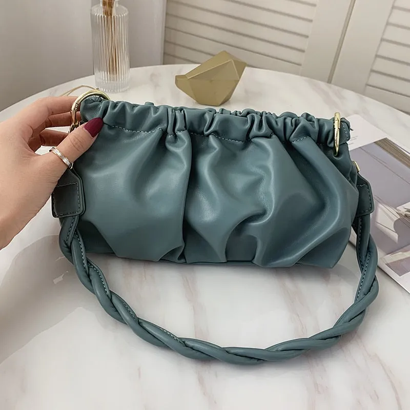 Folds Designer Small Crossbody Bags For Women Trend Shoulder Handbags