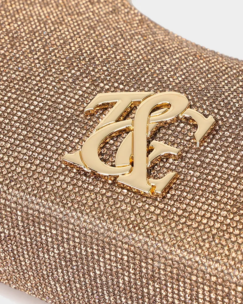 Glitter Crescent Purse in Gold