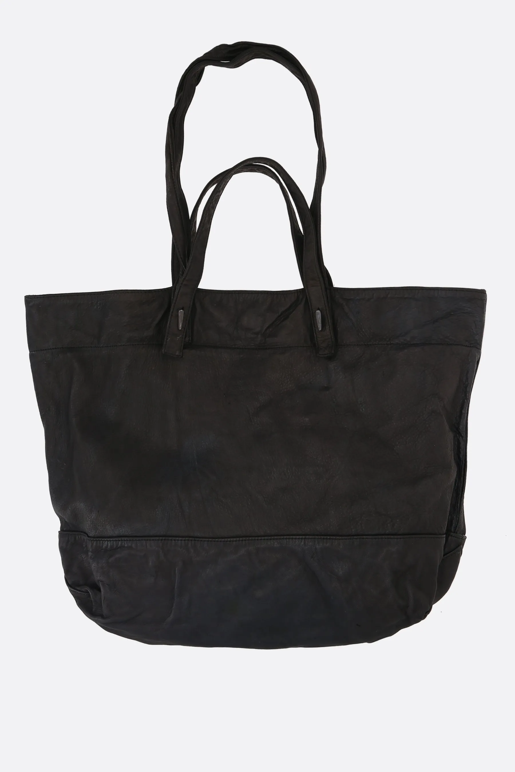 grainy leather tote bag