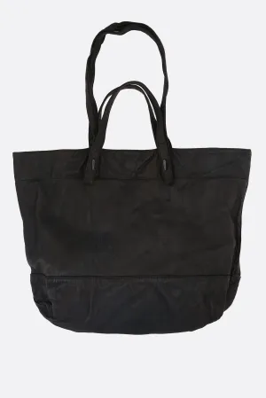 grainy leather tote bag