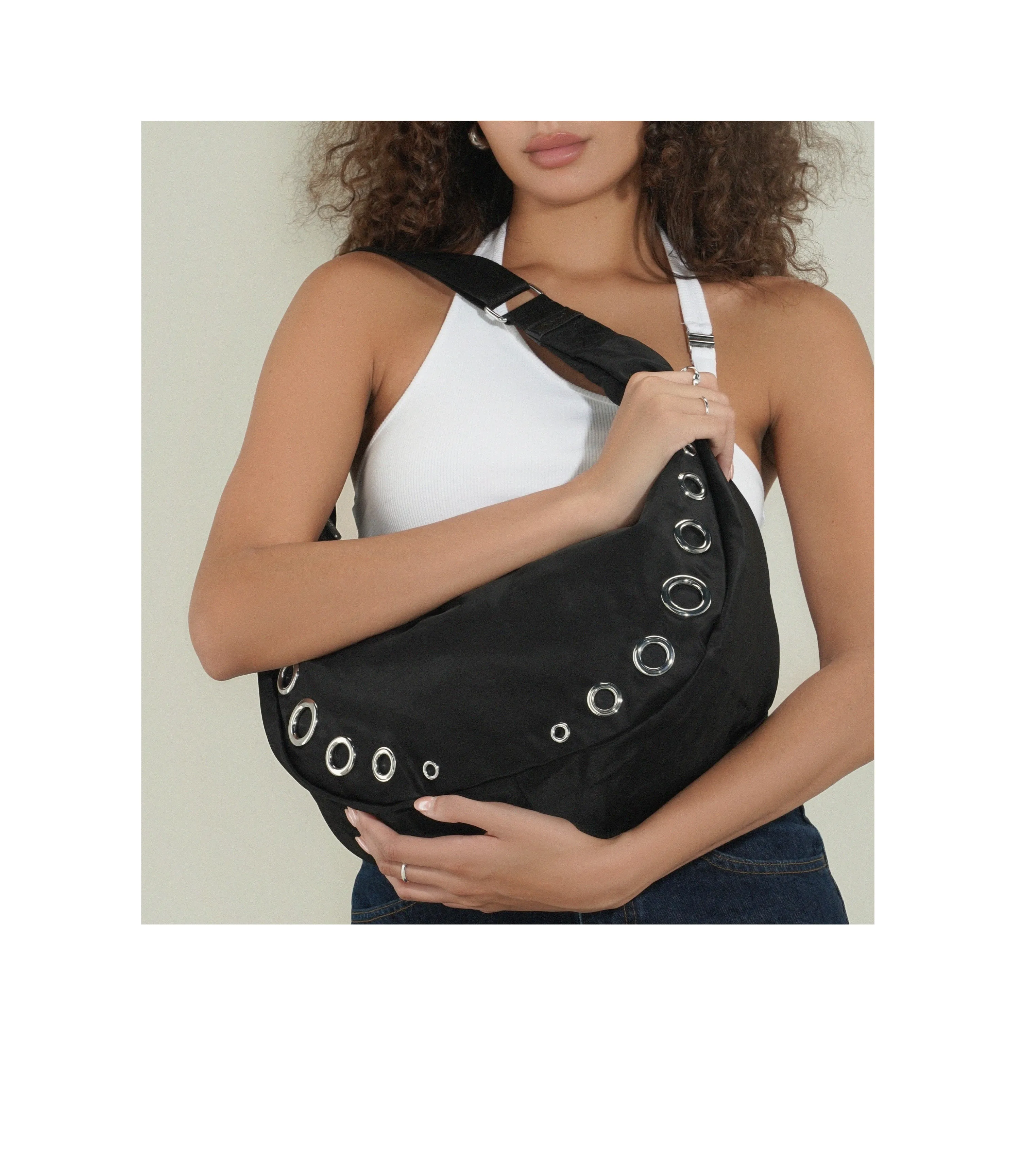 Grommet Shoulder Bag