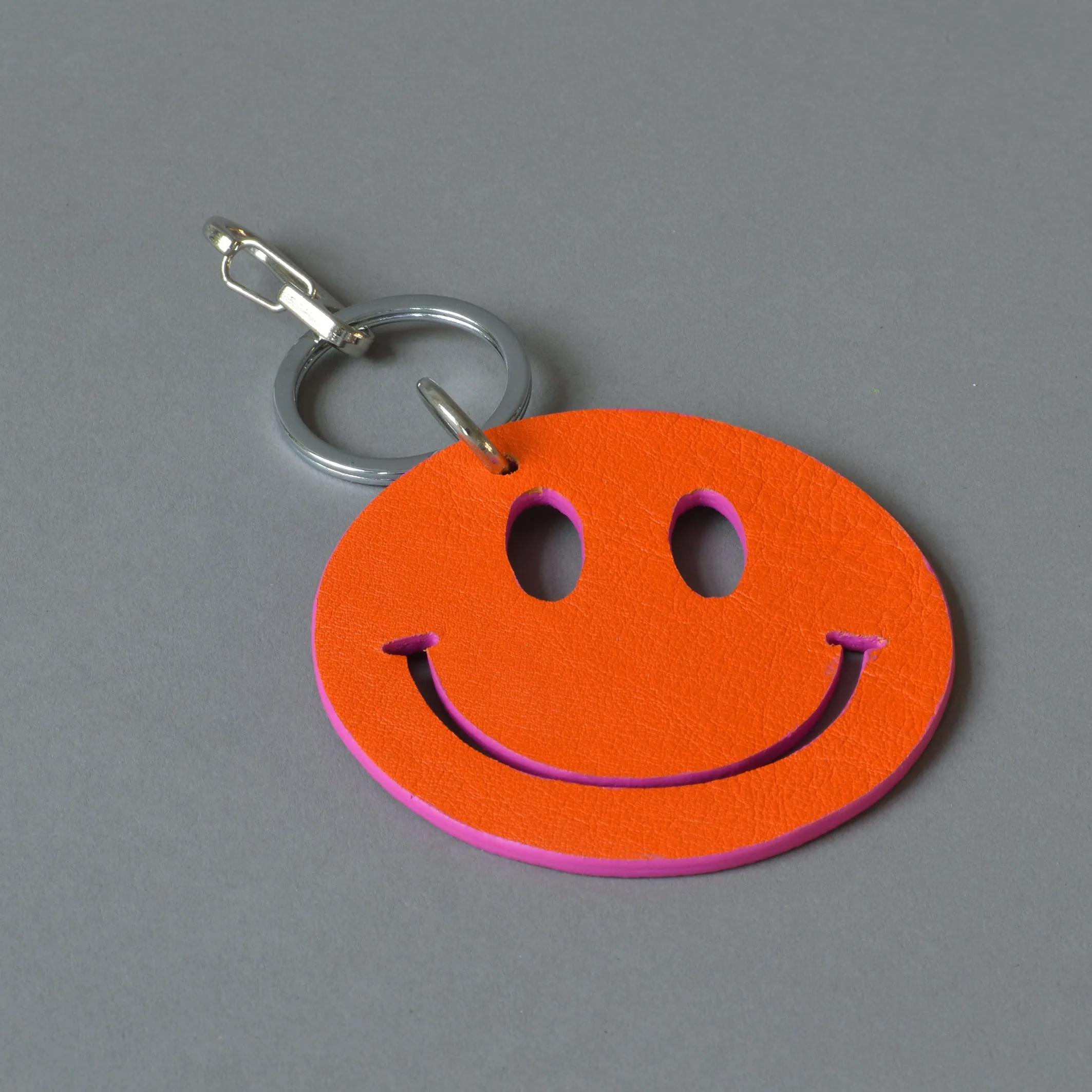 Happy Key Ring Pink Orange