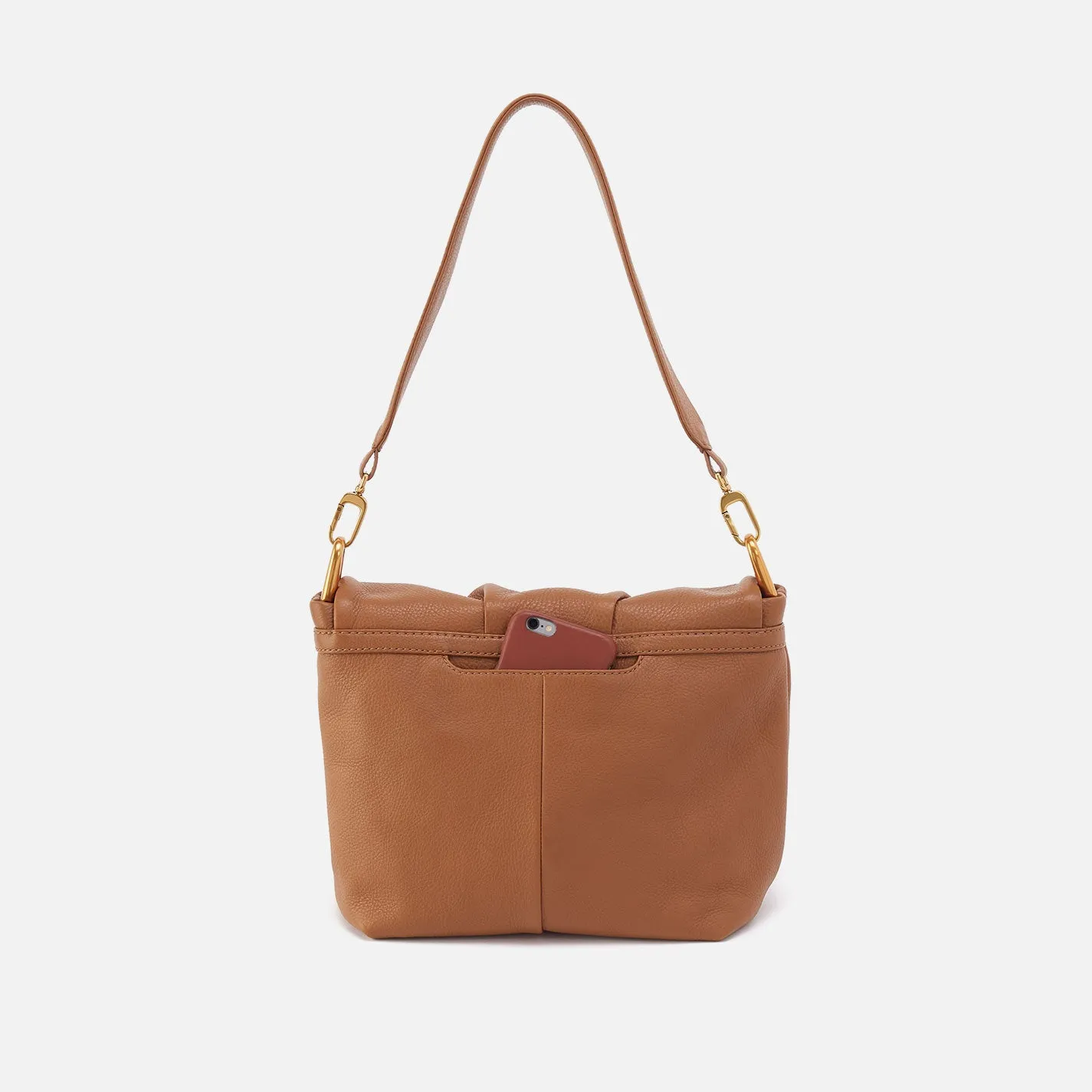 Harley Convertible Shoulder Bag in Pebbled Leather - Warm Honey