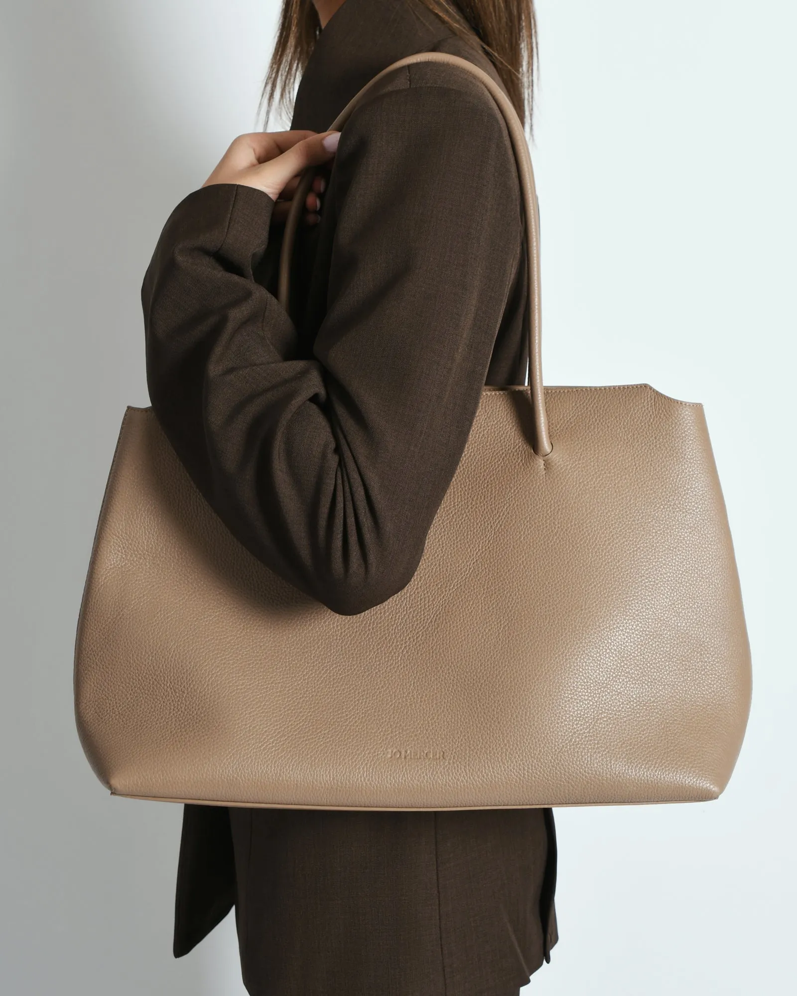 HARVEY TOTE BAG TAUPE LEATHER
