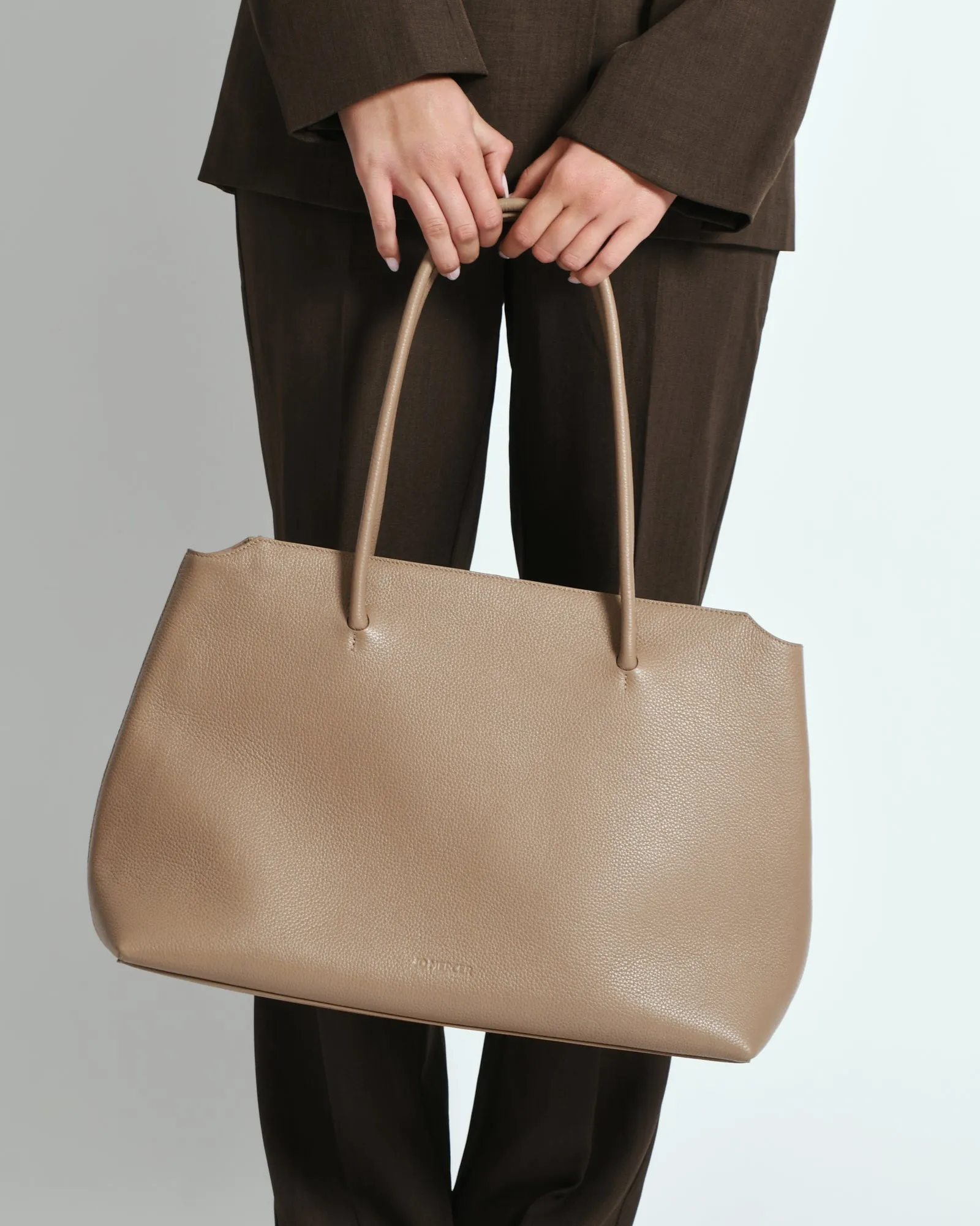 HARVEY TOTE BAG TAUPE LEATHER