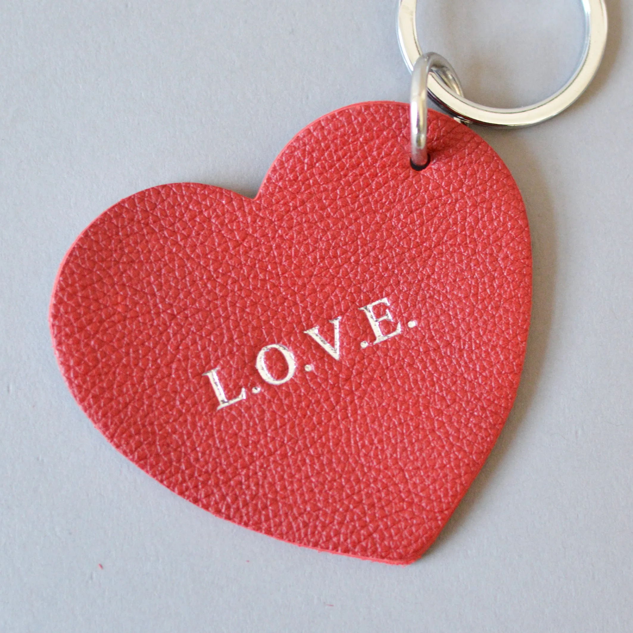Heart Key Ring Red Pink