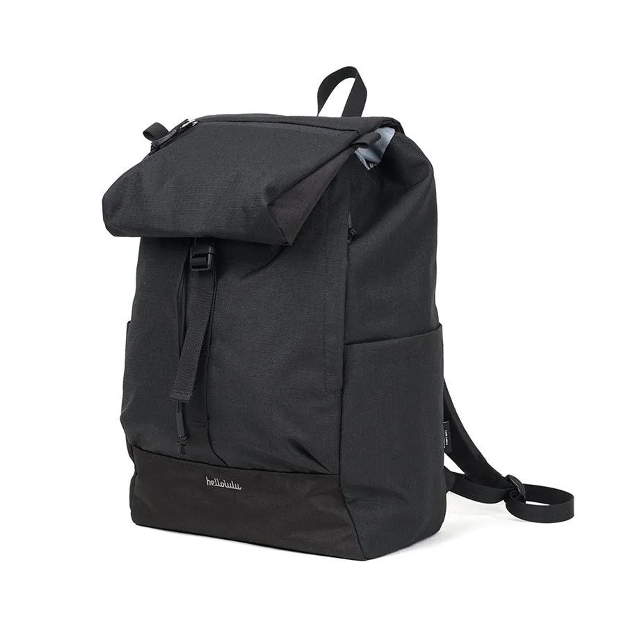HELLOLULU Saro Utility Flap Backpack Mchar.Black