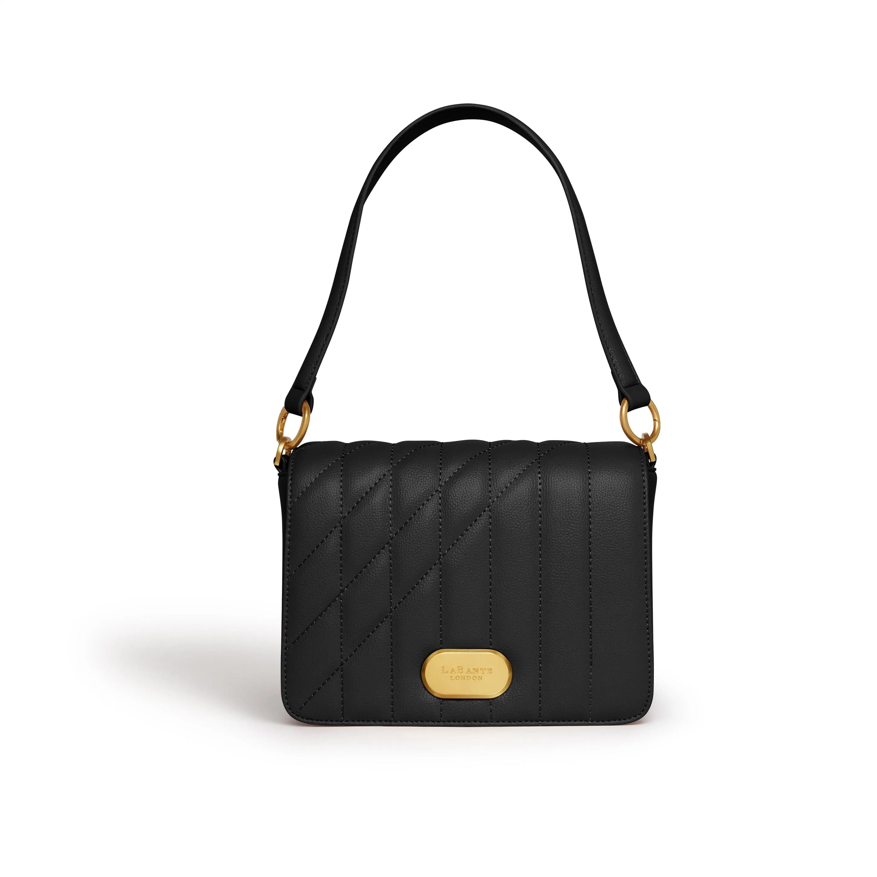 Iris Vegan Leather Shoulder Bag | Black