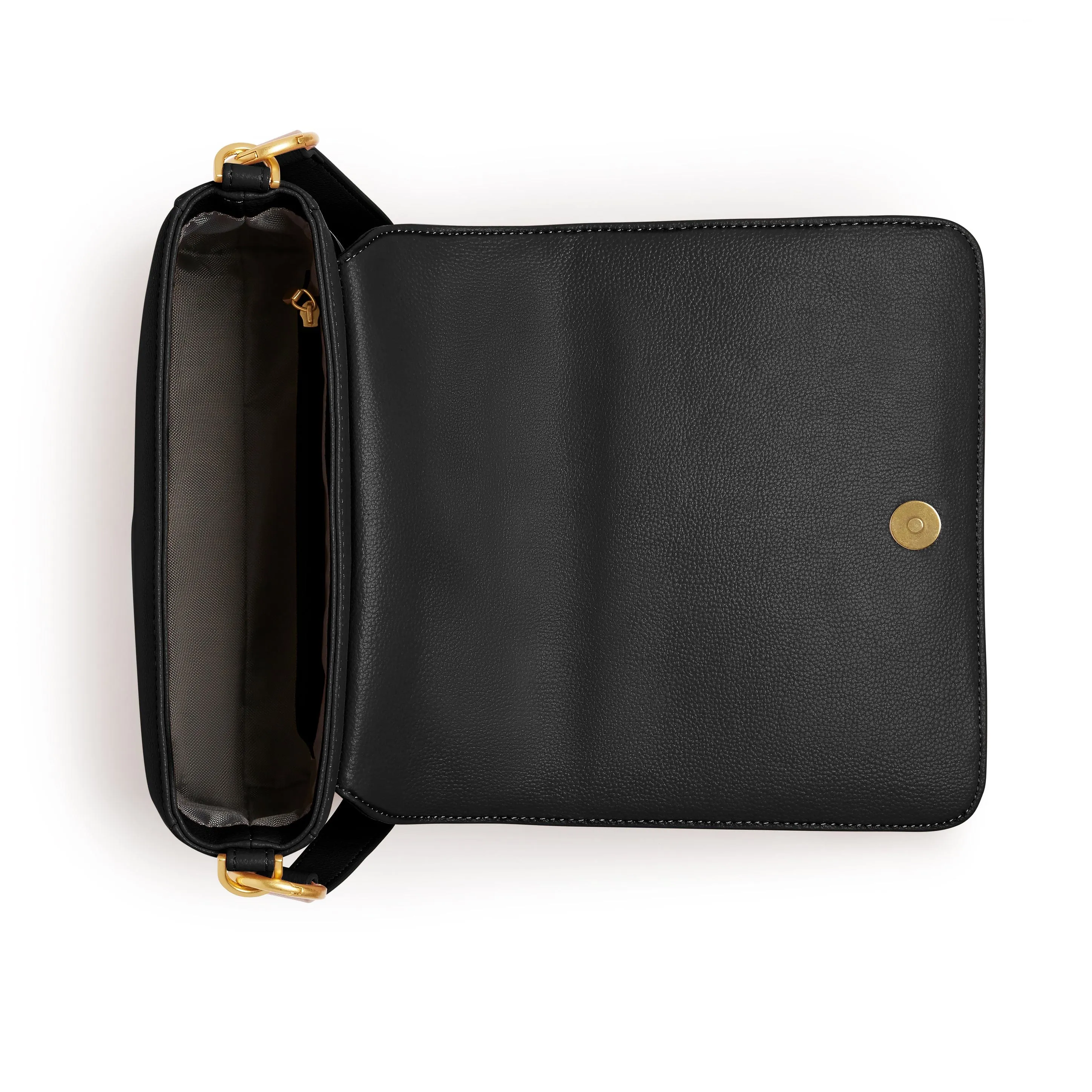 Iris Vegan Leather Shoulder Bag | Black