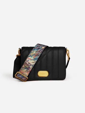Iris Vegan Leather Shoulder Bag | Black