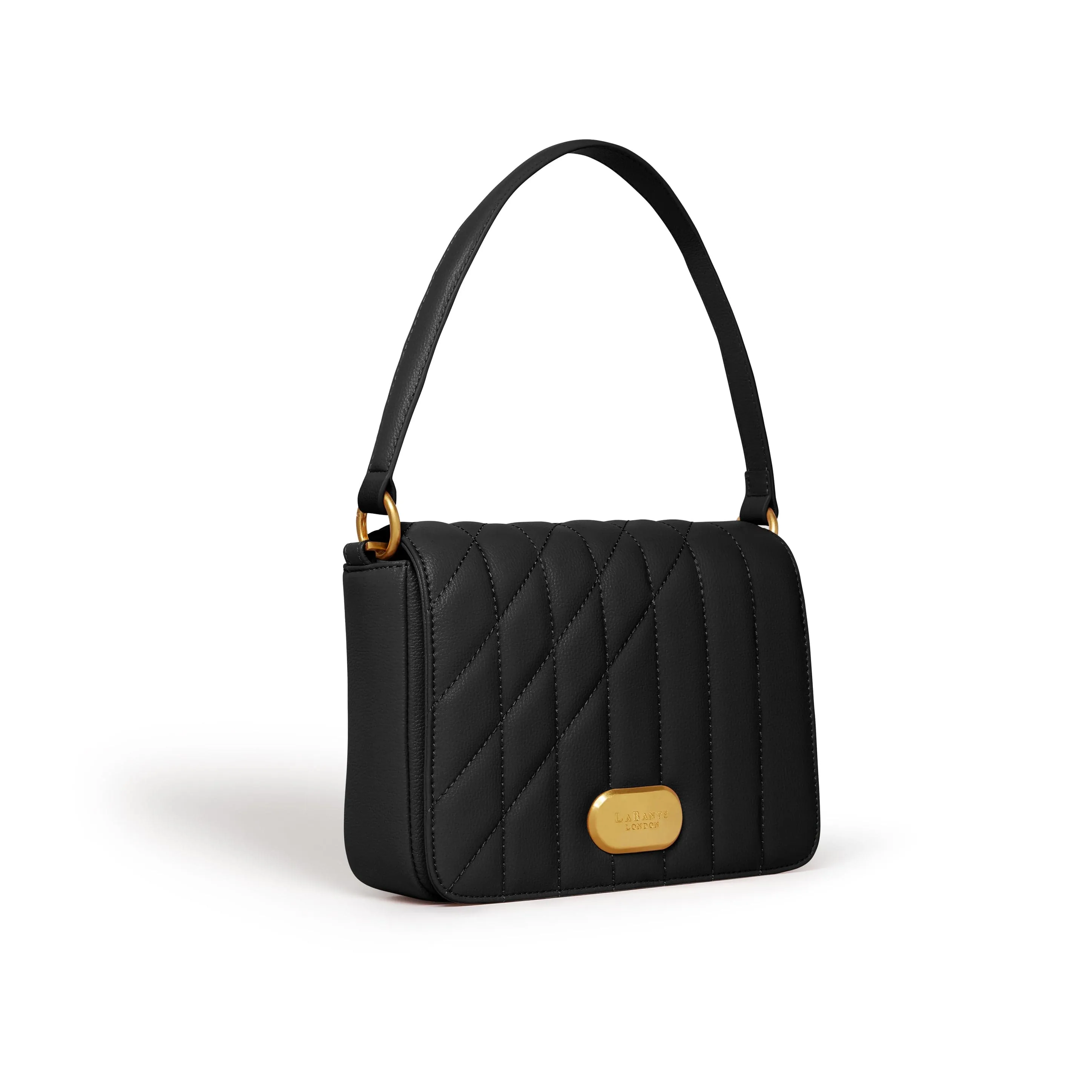 Iris Vegan Leather Shoulder Bag | Black