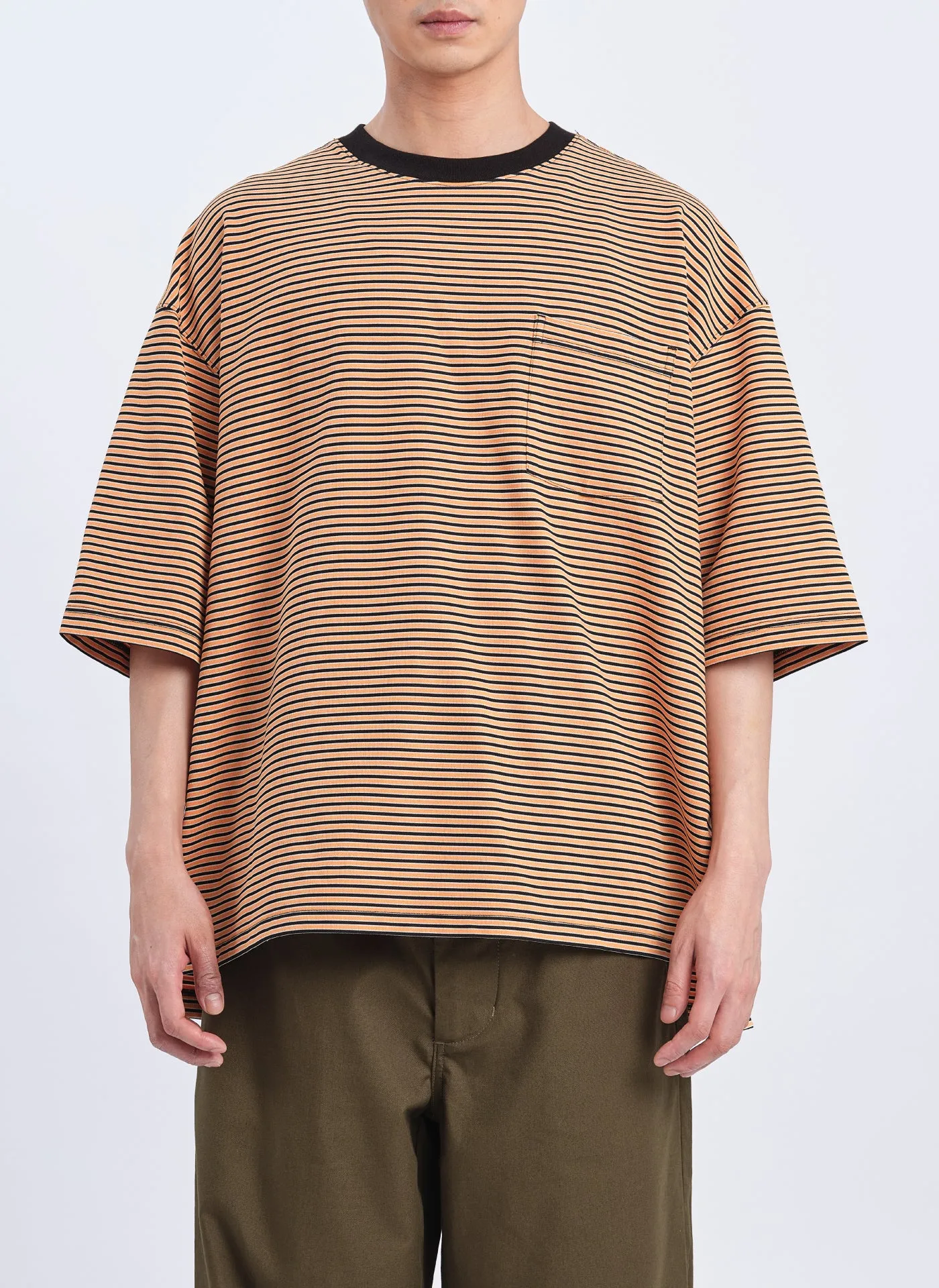 Jacquard Short Sleeves Border Top (T03)