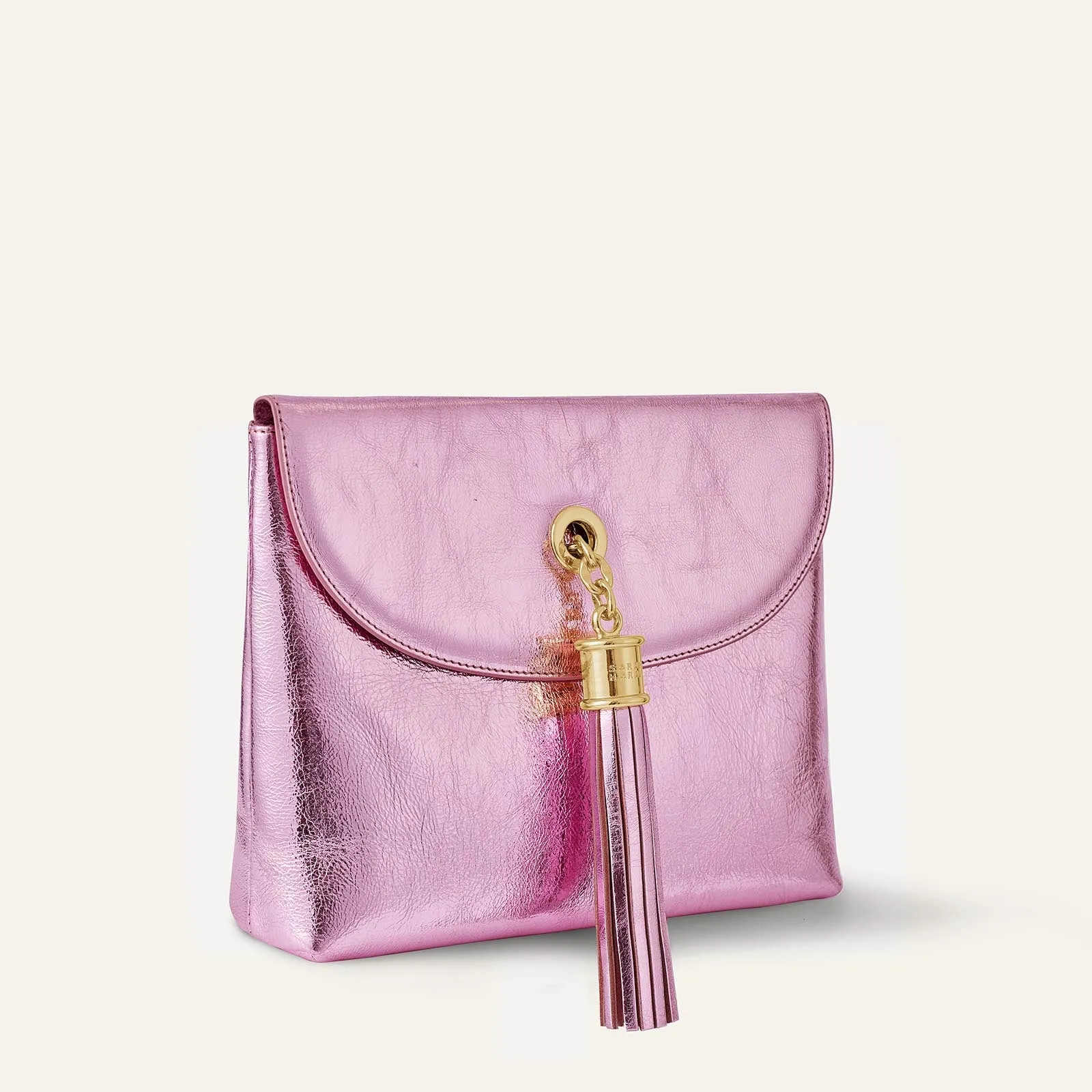Jasmine Crossbody | Metallic Pink with Gold hardware