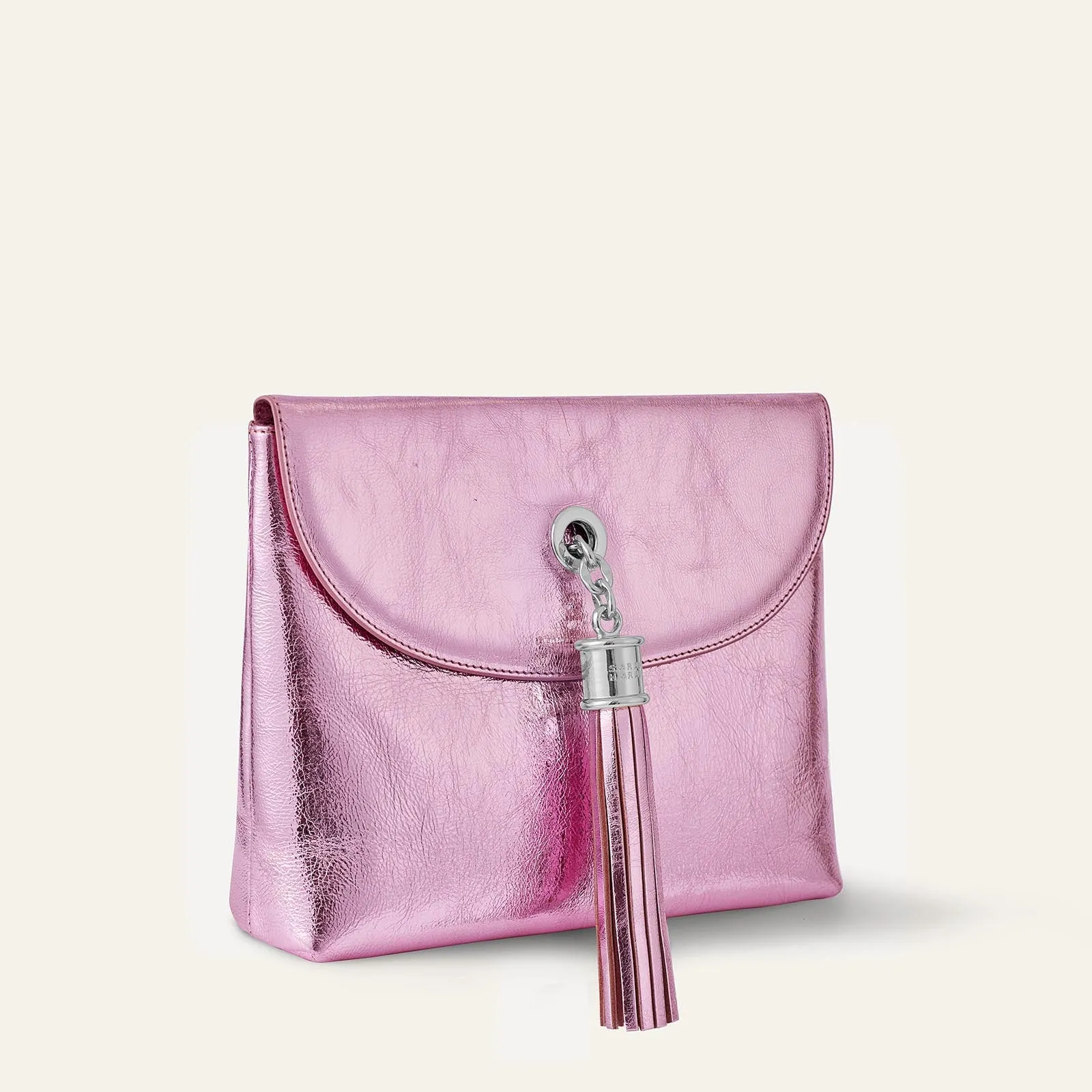 Jasmine Crossbody | Metallic Pink with Silver hardware