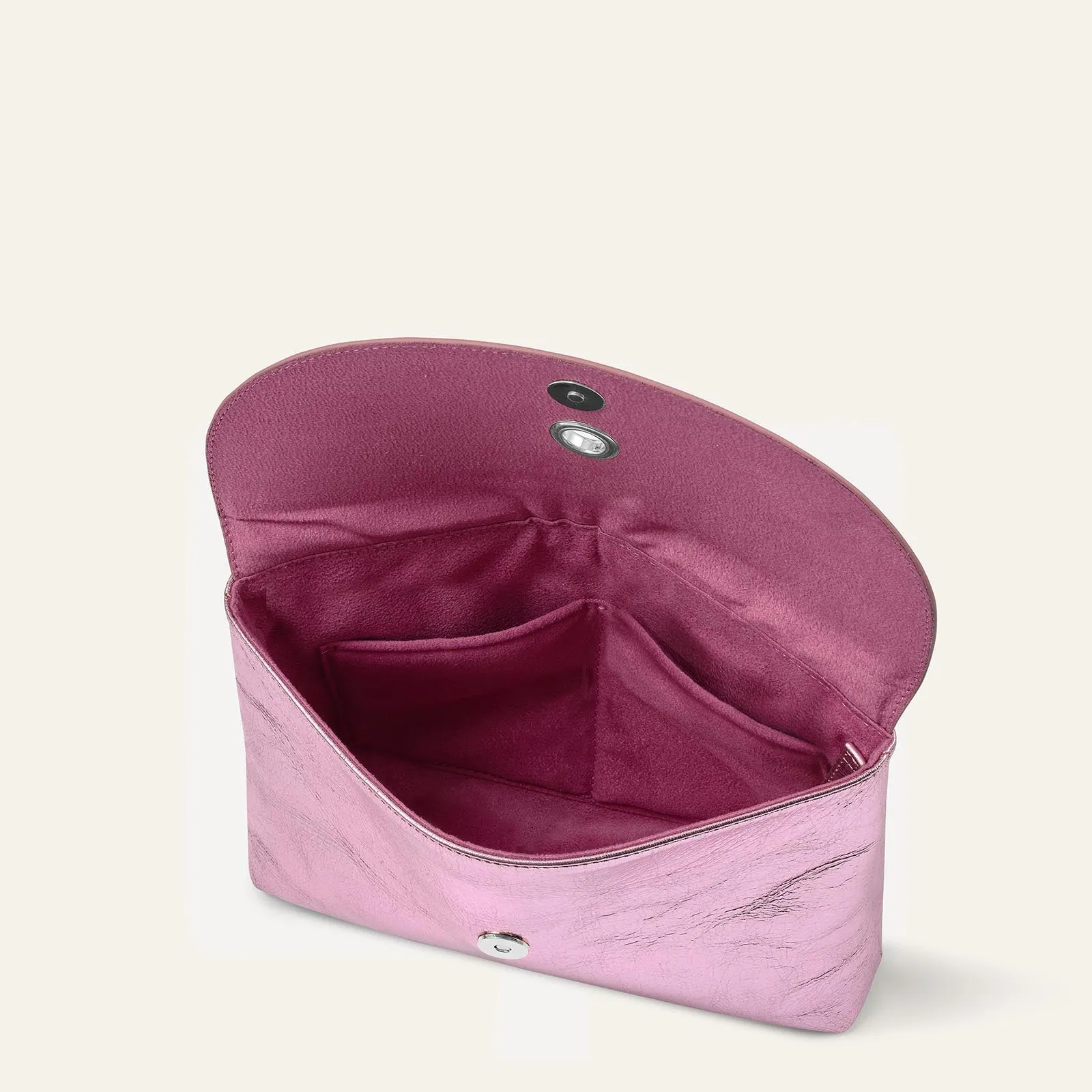 Jasmine Crossbody | Metallic Pink with Silver hardware