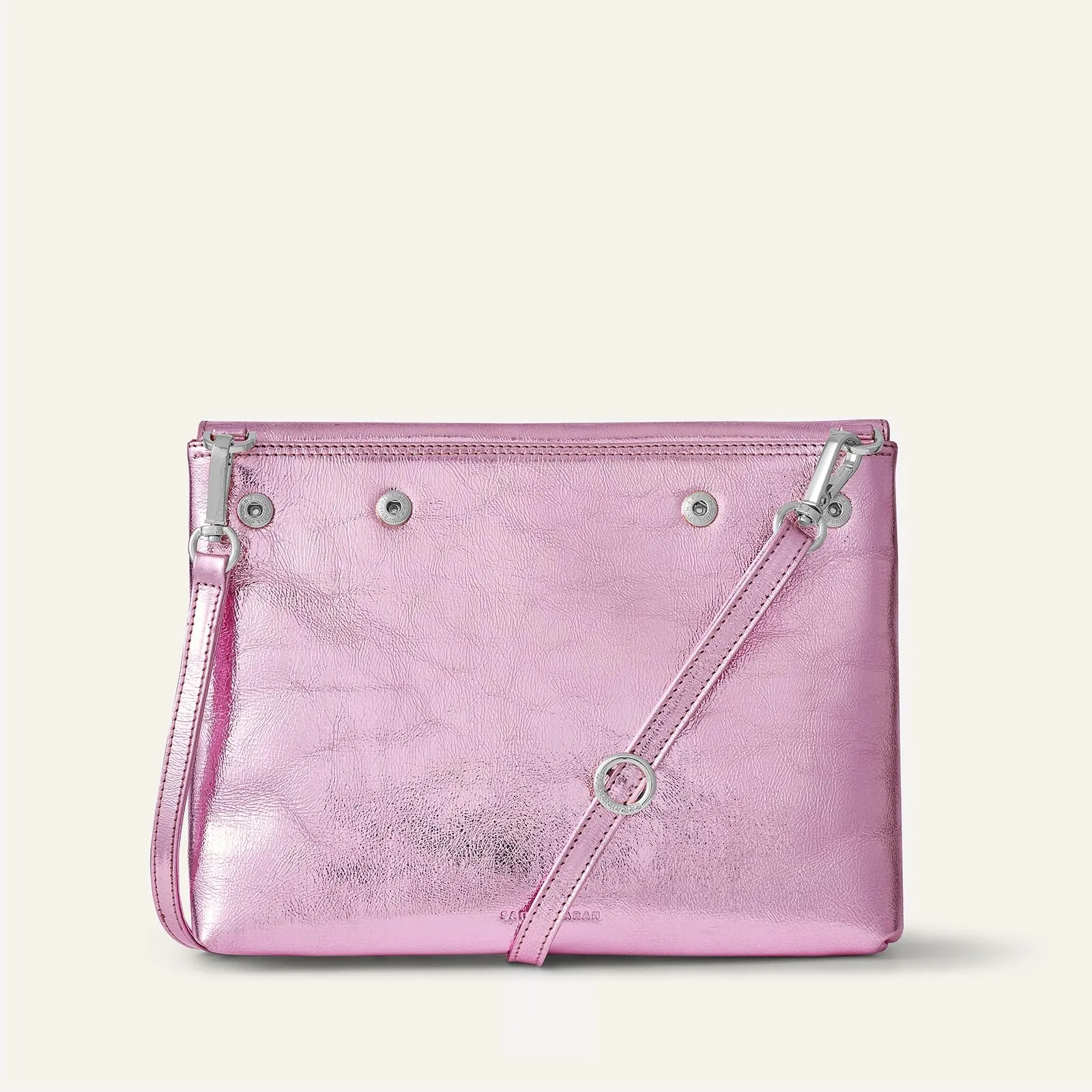 Jasmine Crossbody | Metallic Pink with Silver hardware