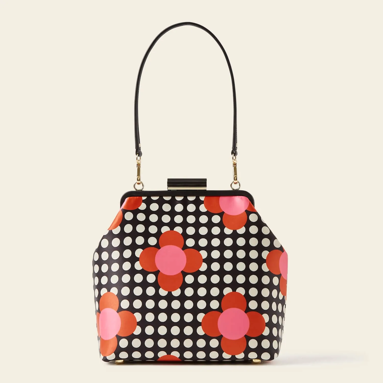 Jenny D Handbag - Fuchsia Flower Polka Dot