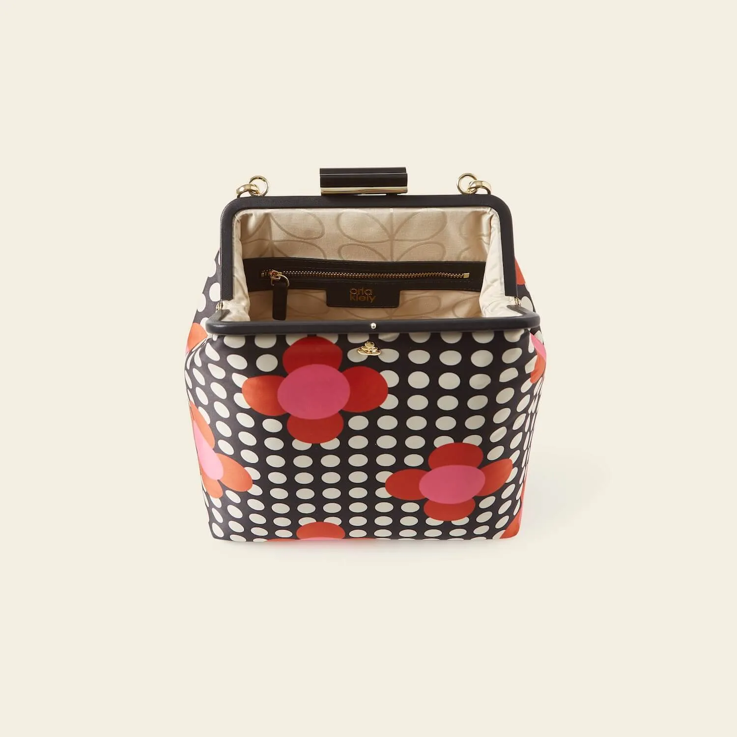 Jenny D Handbag - Fuchsia Flower Polka Dot