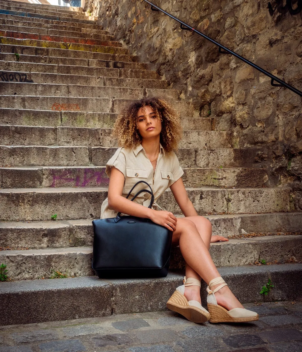 Jolly Apple & Recycled Nylon Tote | Black