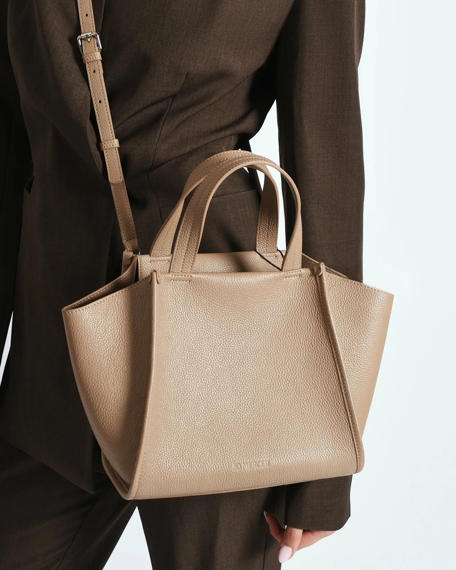 JOYCE CROSSBODY BAG TAUPE LEATHER