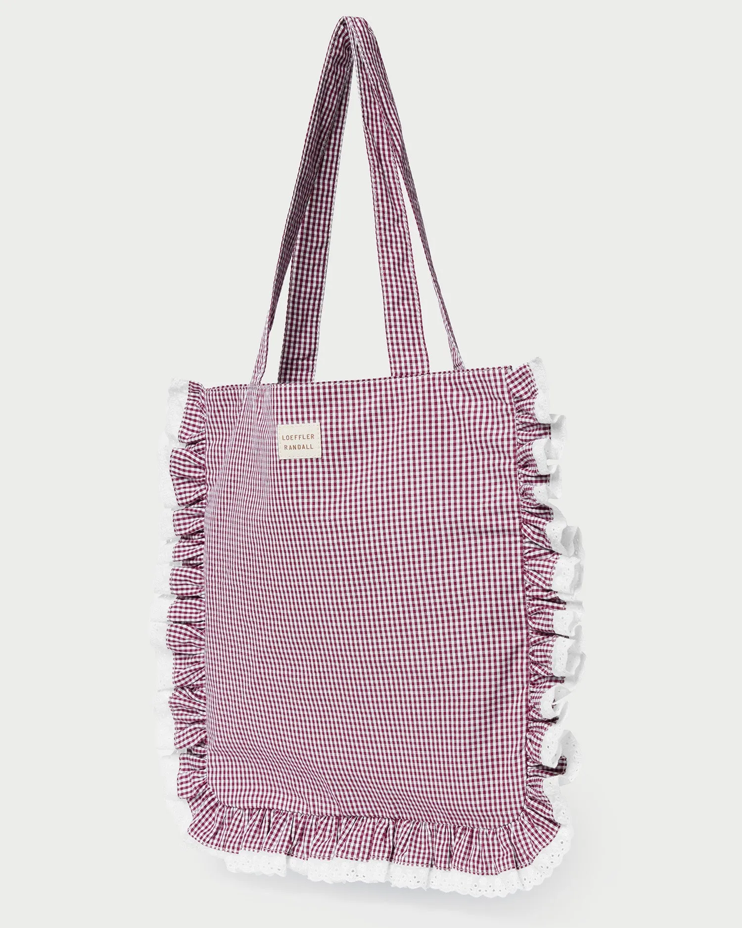 Justine Maroon Ruffle Tote