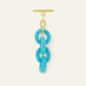 Kings Knot Tassel | Bright Blue Sparkle with Gold hardware