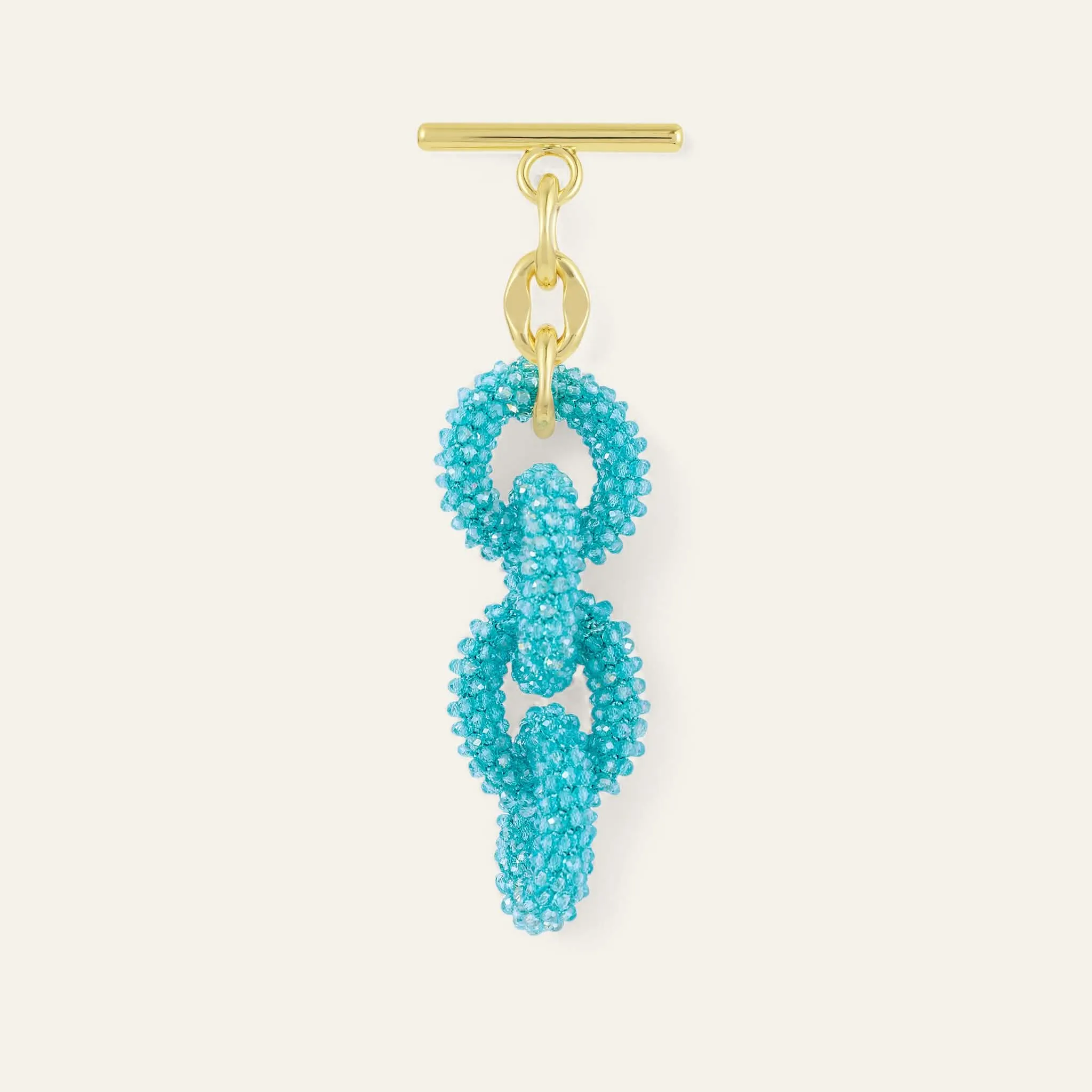 Kings Knot Tassel | Bright Blue Sparkle with Gold hardware