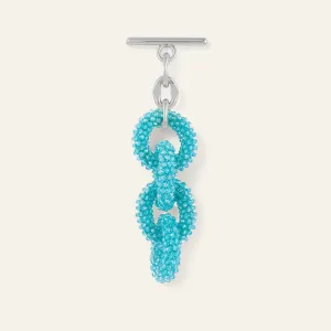 Kings Knot Tassel | Bright Blue Sparkle with Silver hardware
