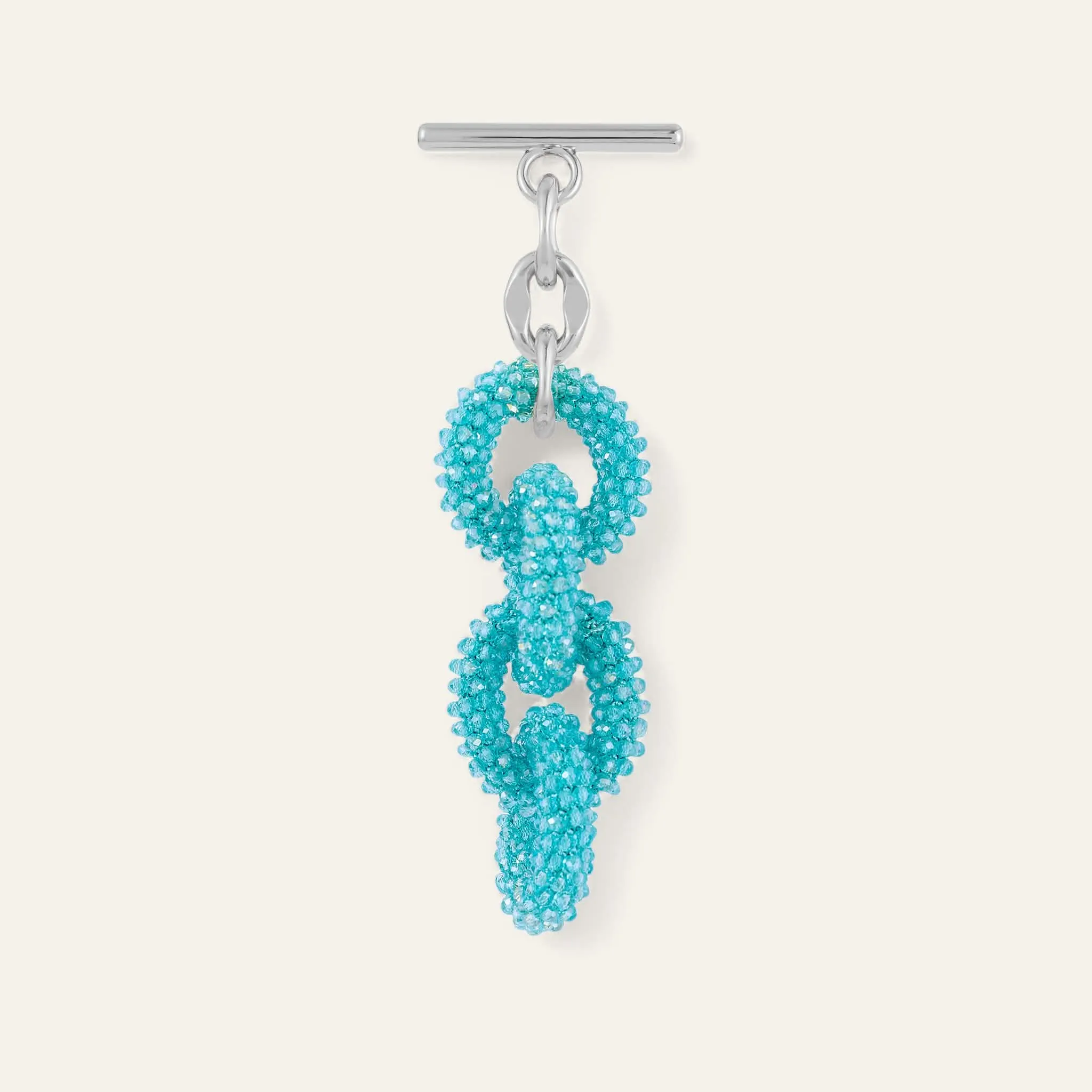 Kings Knot Tassel | Bright Blue Sparkle with Silver hardware