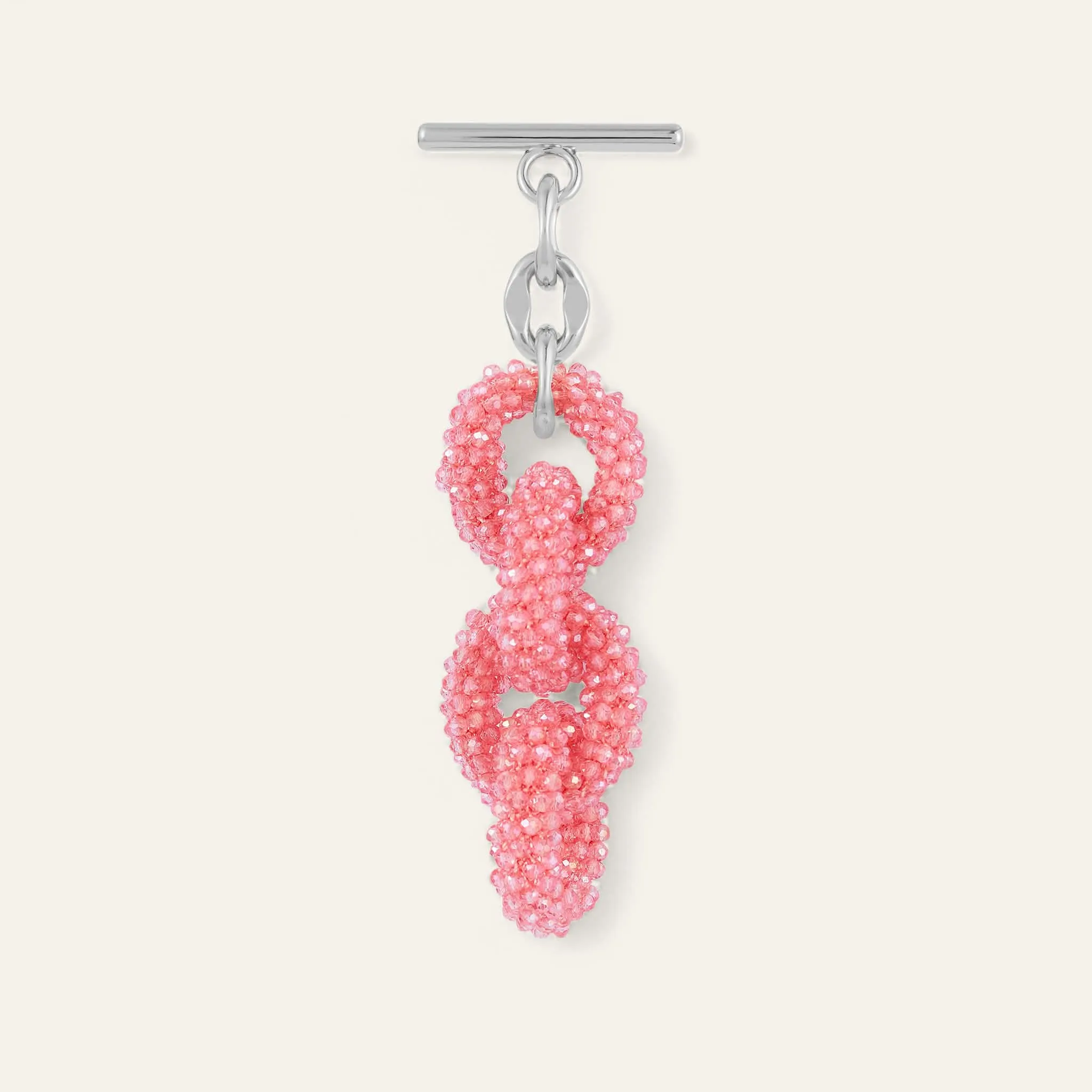 Kings Knot Tassel | Coral Sparkle with Silver hardware