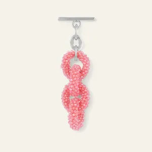 Kings Knot Tassel | Coral Sparkle with Silver hardware