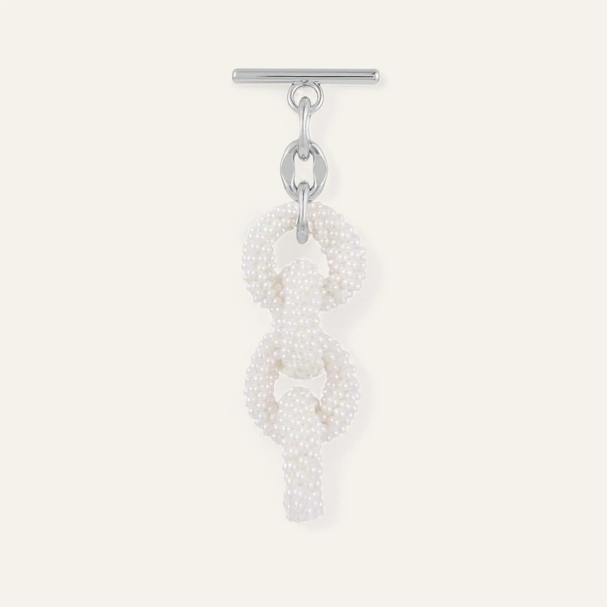 Kings Knot Tassel | Pearl with Silver hardware