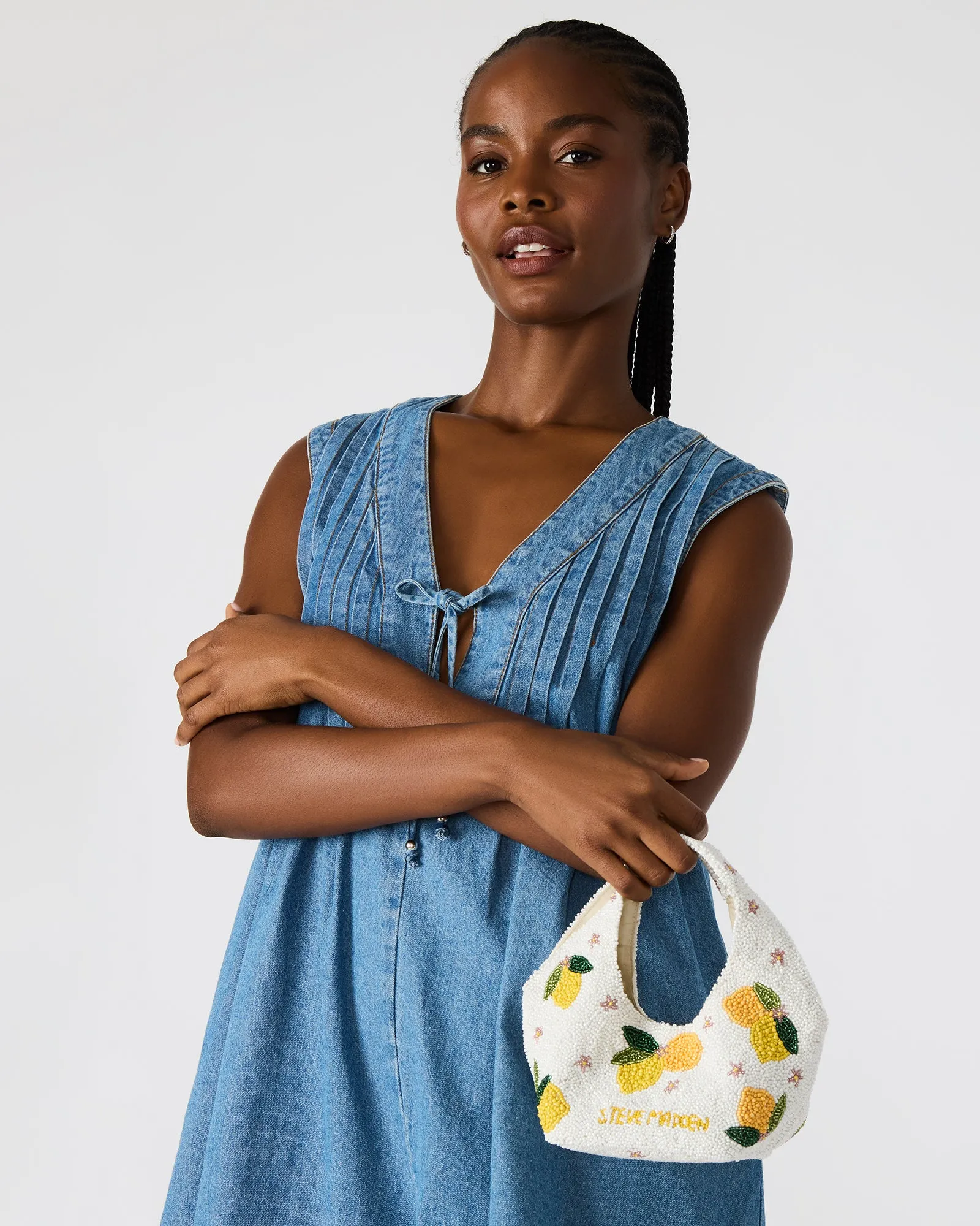 KINSLEY BEADED BAG LEMON