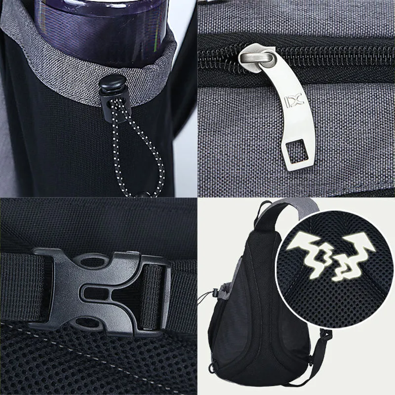 Large Storage Chest Bag Reflective Strip Design Travel Shoulder Bag Lovers Bags