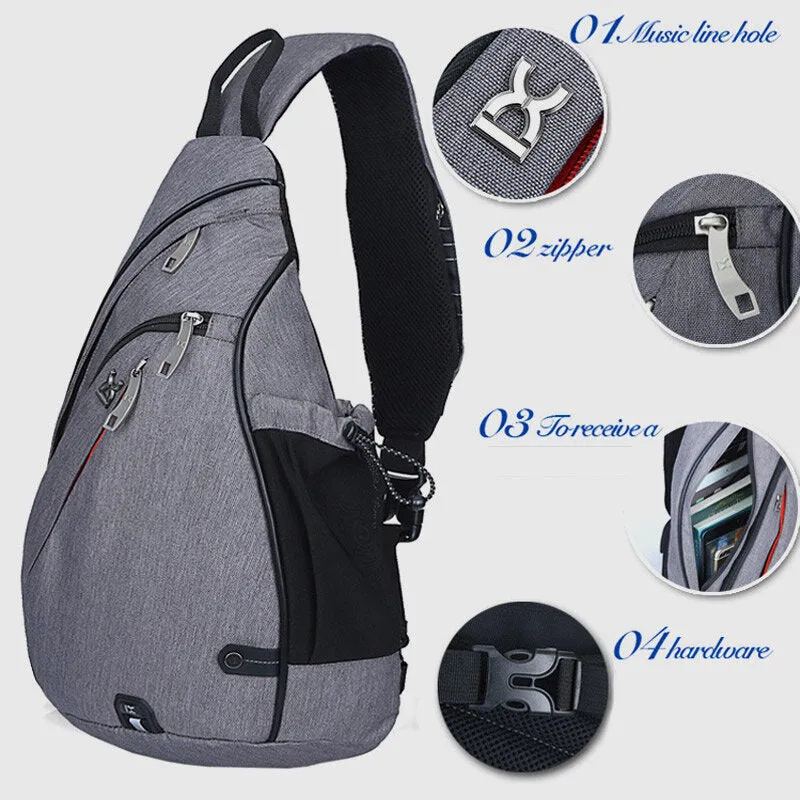 Large Storage Chest Bag Reflective Strip Design Travel Shoulder Bag Lovers Bags