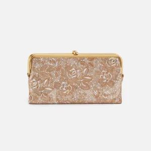 Lauren Clutch-Wallet In Printed Leather - Gilded Petals